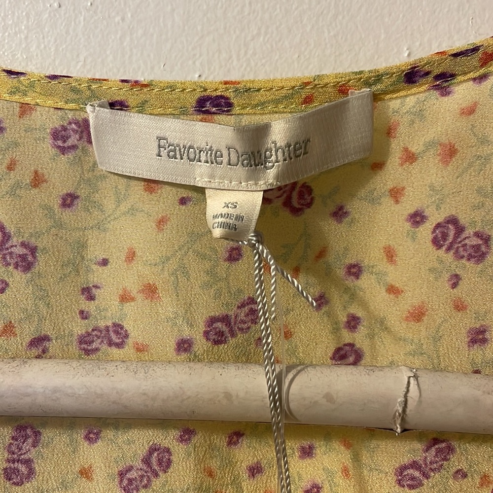 NWT Favorite Daughter The Gwen Top Tie Front Sleeveless Silk Blouse - Picture 14 of 16